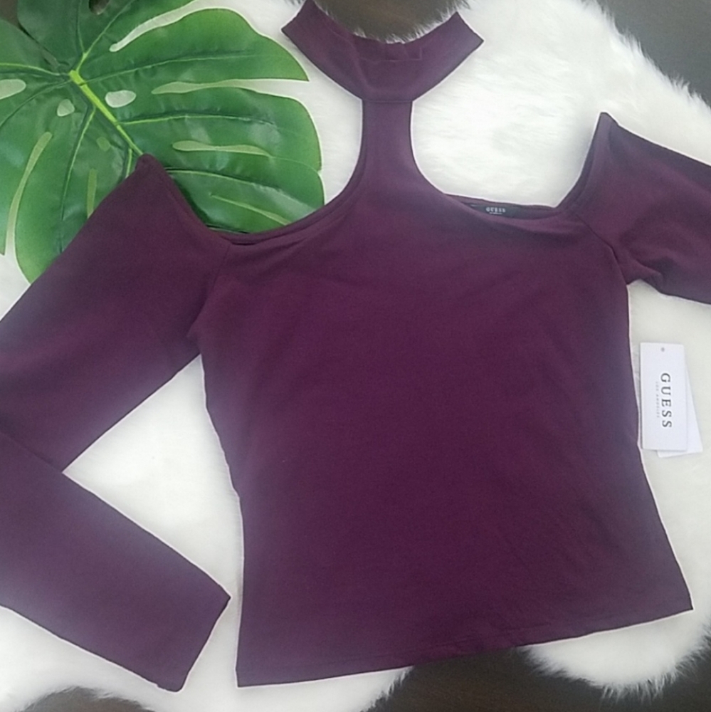 Guess Cold Shoulder Top Size Small - Picture 3 of 7